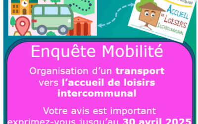 Accueil de Loisirs Intercommunal: votre avis avant le 30 avril pour l’organisation d’un transport – été 2025